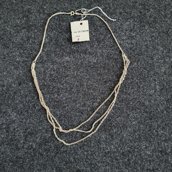 Source Unknown Jewelry - NWT UNIQUE 925 STERLING SILVER 3 LINES CHAIN NECKLACE FROM EUROPE